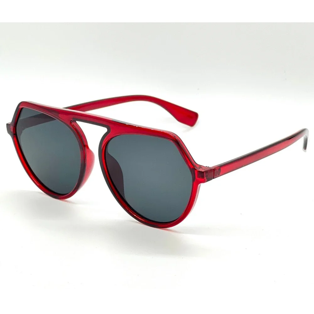 Red‎ Aviator Sunglasses Fashion Statement Trendy Sun Glasses Oversized Driving